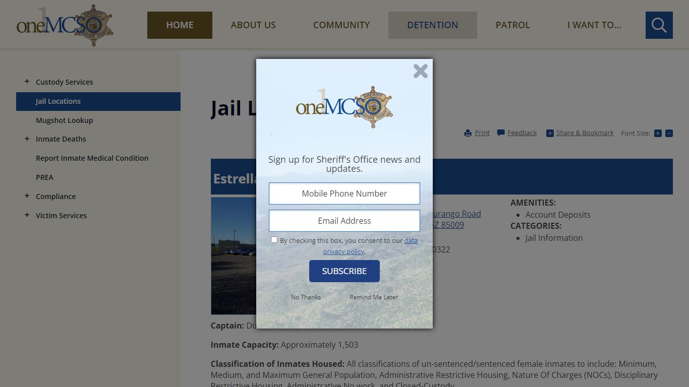 Jail Locations | Maricopa County Sheriff's Office